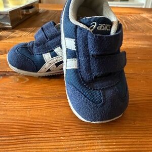 Asics Kids/Baby/Toddler Navy and White Sneakers